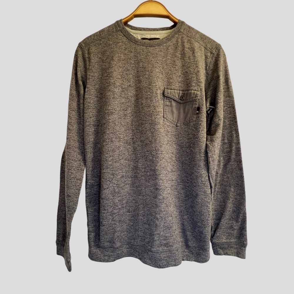Quiksilver Men’s Gray Long Sleeve Pocket T-Shirt Size Small